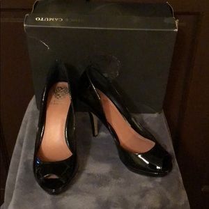 Vince Camuto Black Peep Toe High Heels Size 9